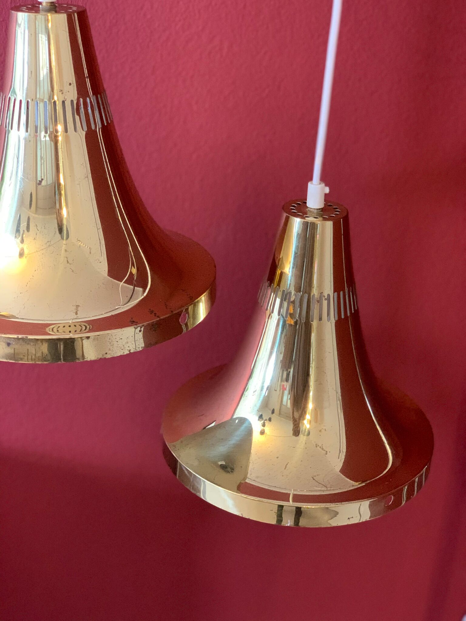 Swedish MidCentury Brass Ceiling Lamps by Hans-Agne Jakobsson for Markaryd