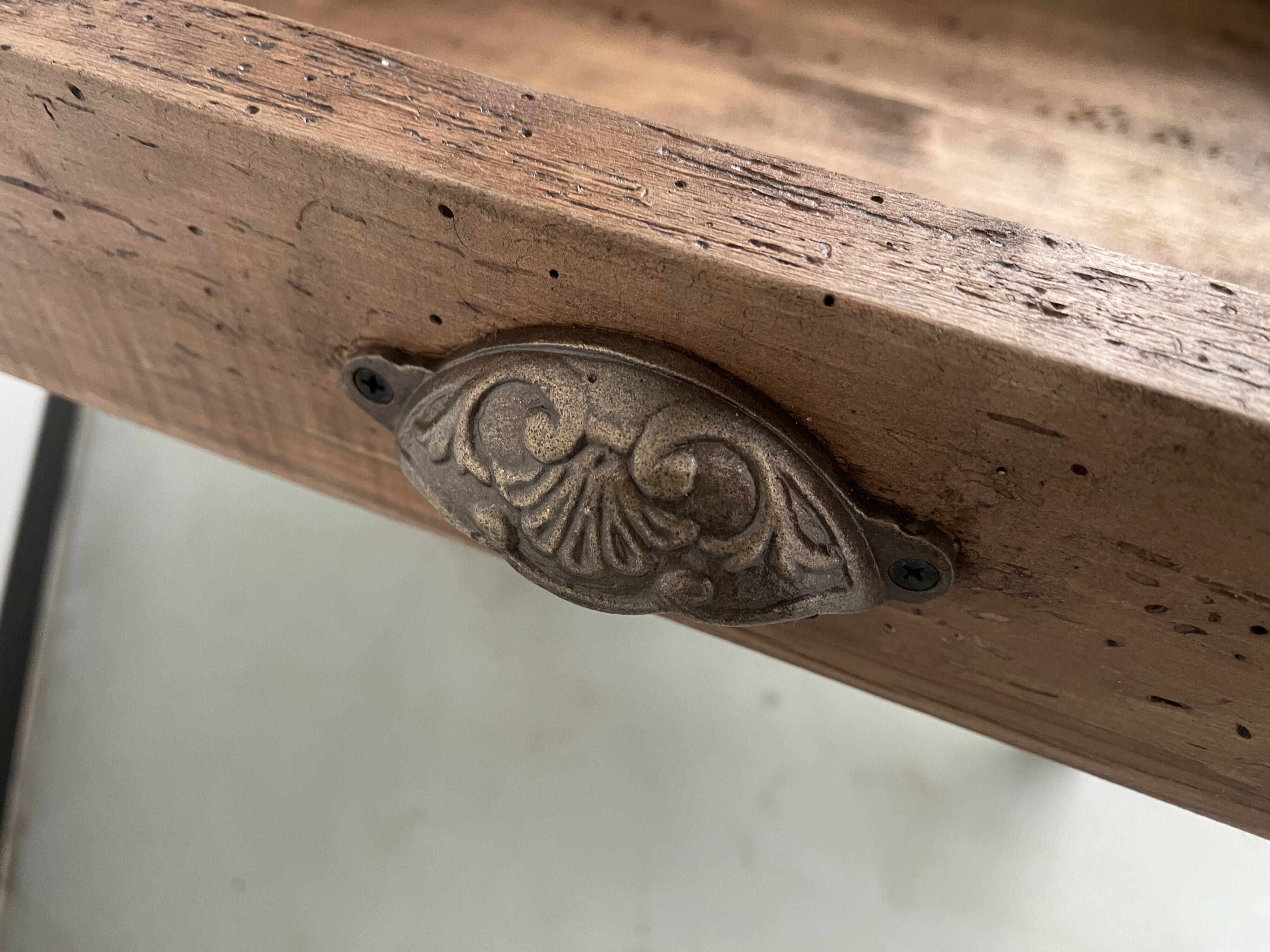 Solid walnut farmhouse table with spindle legs