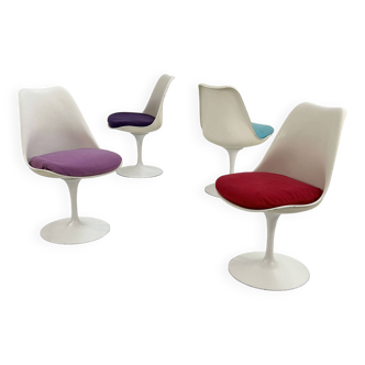 Lot de 4 chaises Tulip pivotantes par Eero Saarinen pour Knoll, 1960