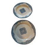 Two old 19th century plates, one flat and one deep from Gien
