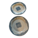 Two antique plates from the 19th century, one flat and one deep, from Gien.