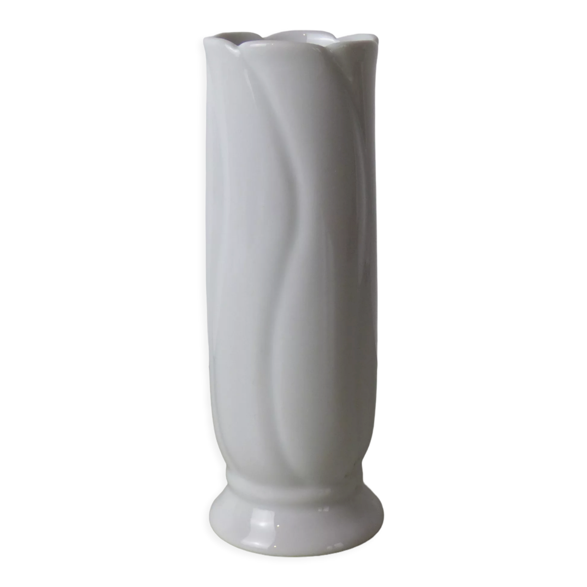 White porcelain tube vase