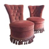 Pair of velvet toad chairs