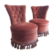 Pair of velvet toad chairs
