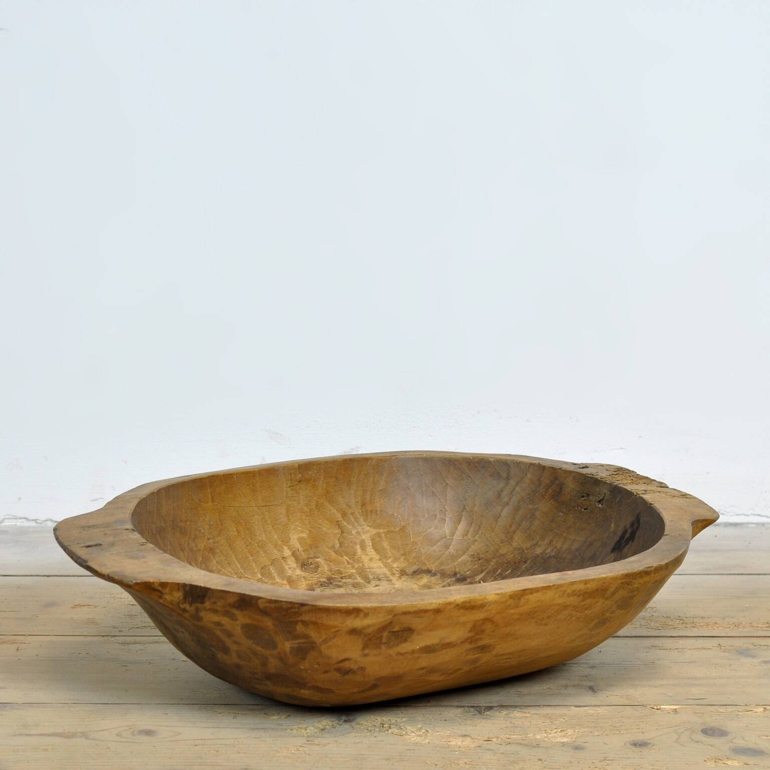 Hand-carved Hungarian dough bowl, circa 1900