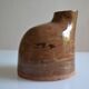 Bottle vase with an off-centre neck in ceramic, signature with a fish to be identified.