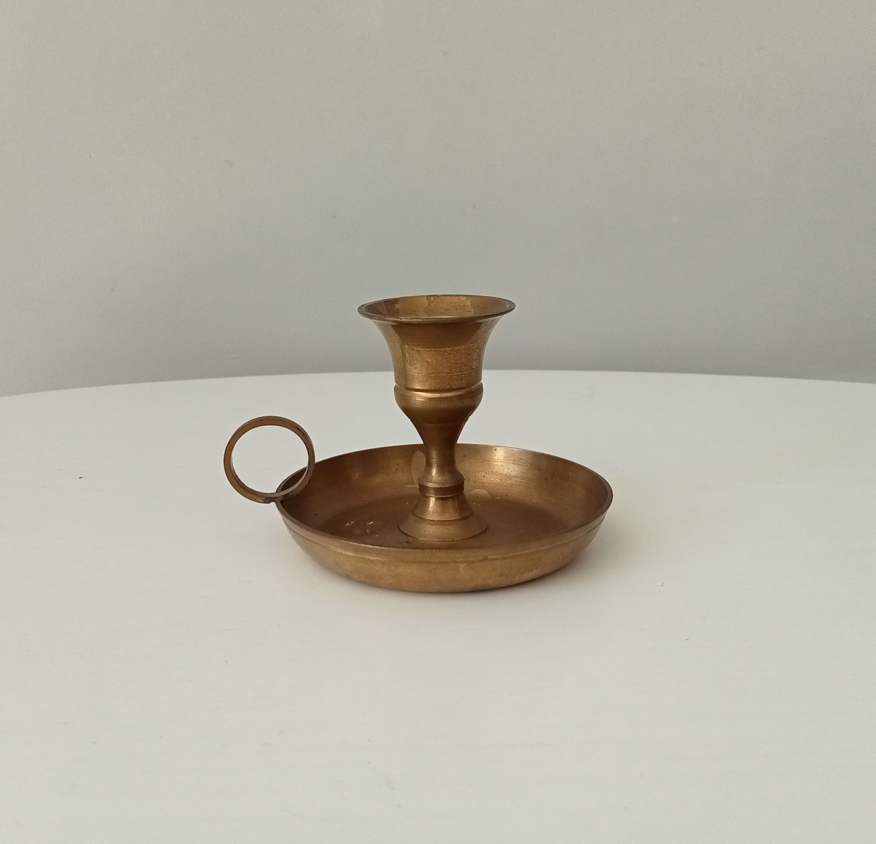 Vintage brass hand candle holder