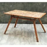 Rotin and bamboo dining table, 1960s