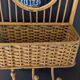 Vintage wall coat rack in rattan with mirror – Bohemian and natural charm