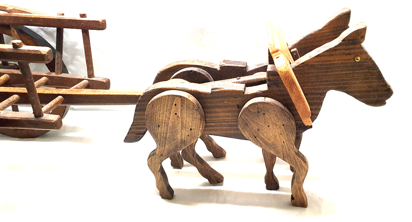Wooden carriage horses toy