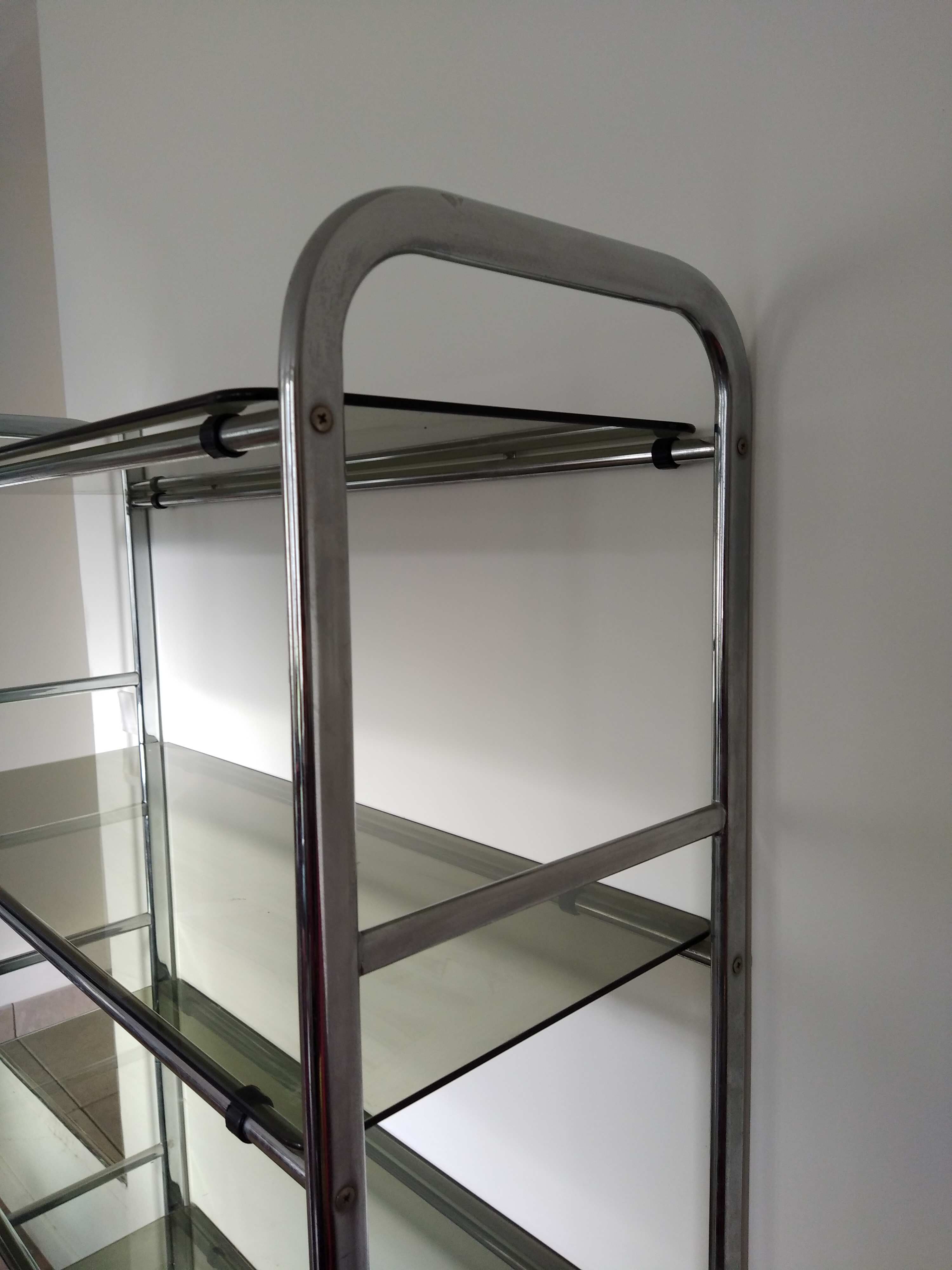 1973 Smoked Glass and Stainless Glass shelves