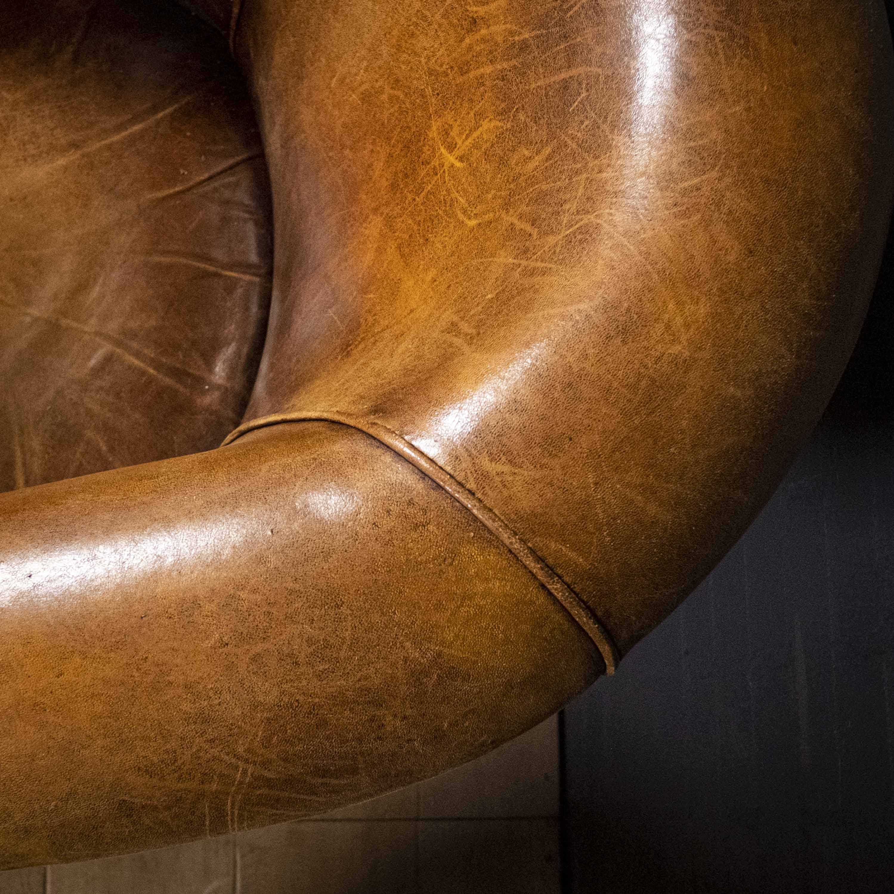 Vintage armchair cuir de mouton