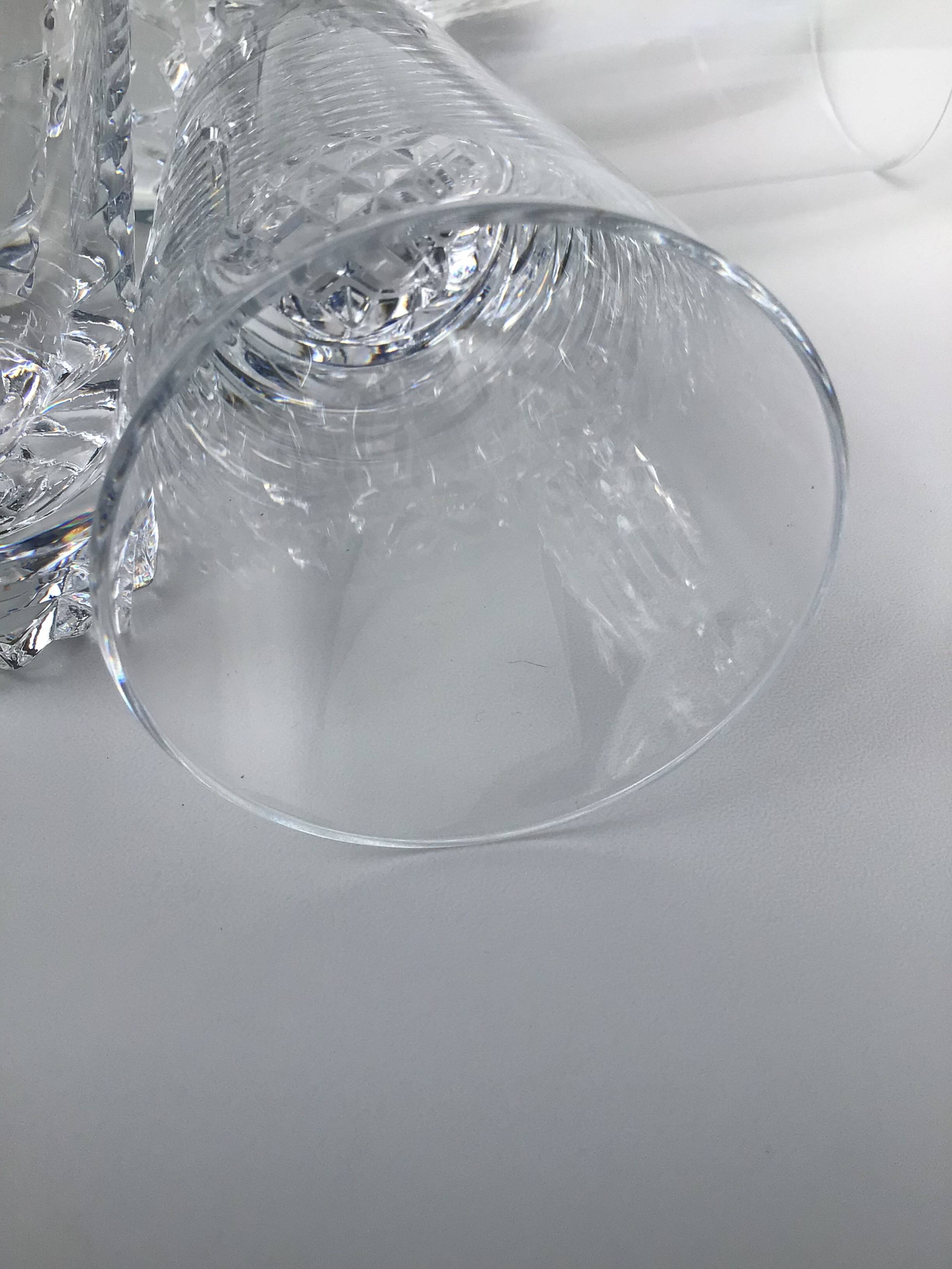 6 Crystal Long Drink Glasses with Spikes