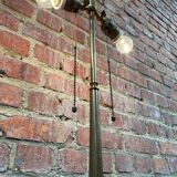 Old brass table lamp with claw feet