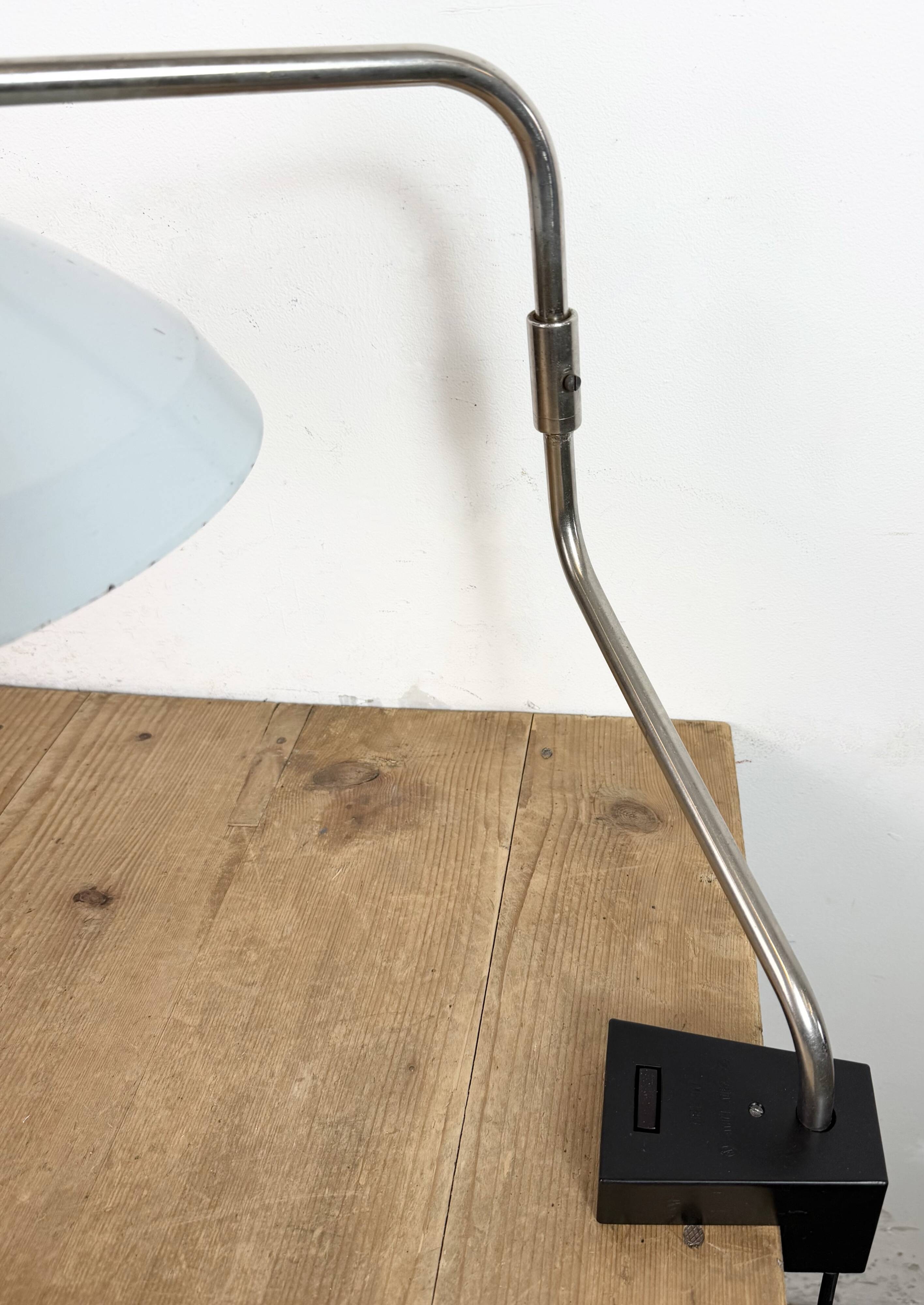 Grey Industrial Factory Office Desk Lamp from Elektrosvit, 1970s