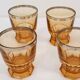 6 thick glass amber water glasses