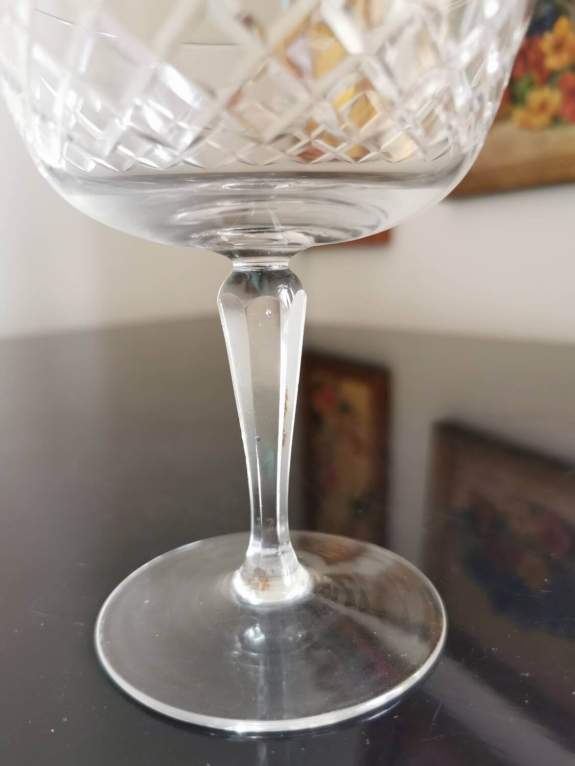 6 crystal champagne glasses