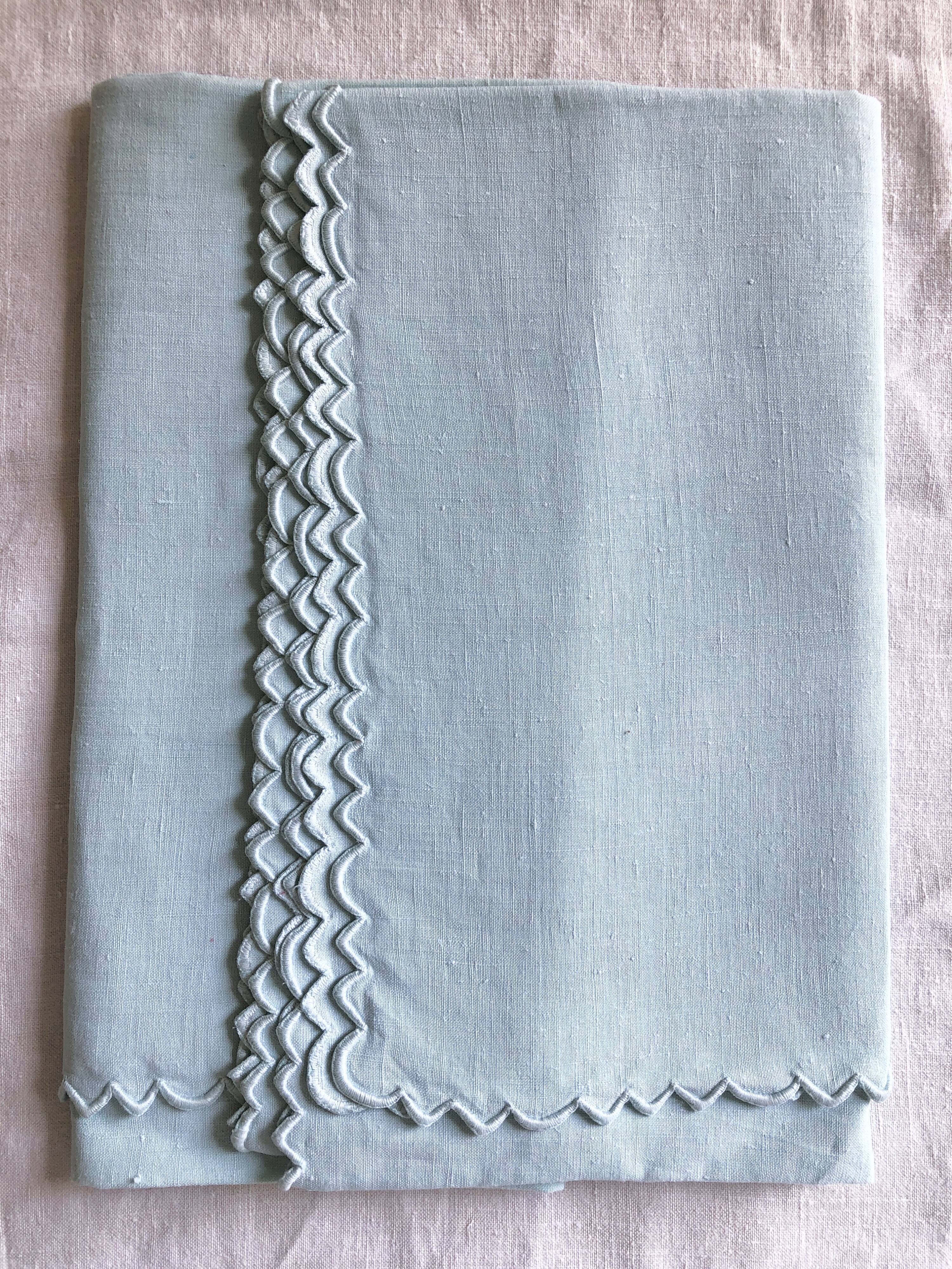Tea cloth in pure linen aqua