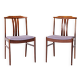 Pair of Vintage Swedish Chairs by LBG Group – 1970s Beech & Purple Fabric
