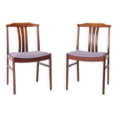 Paire de chaises suédoises vintage par LBG Group – années 1970, hêtre et tissu violet