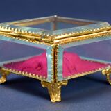 Jewelry box 1900 in beveled glass and brass