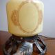 Old wrought iron and opaline night light lamp
