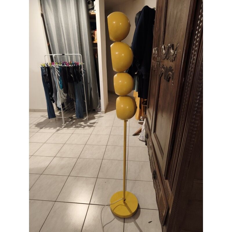 Vintage yellow metal floor lamp