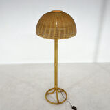 1980's Rattan Floor Lamp, Czechoslovakia