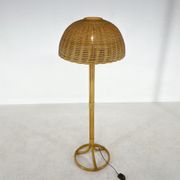 1980's Rattan Floor Lamp, Czechoslovakia