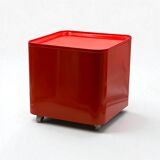 Table rouge Space Age design par Marcello Siard pour Longato, années 70