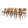Set of 10 oak chairs from the 1960s.