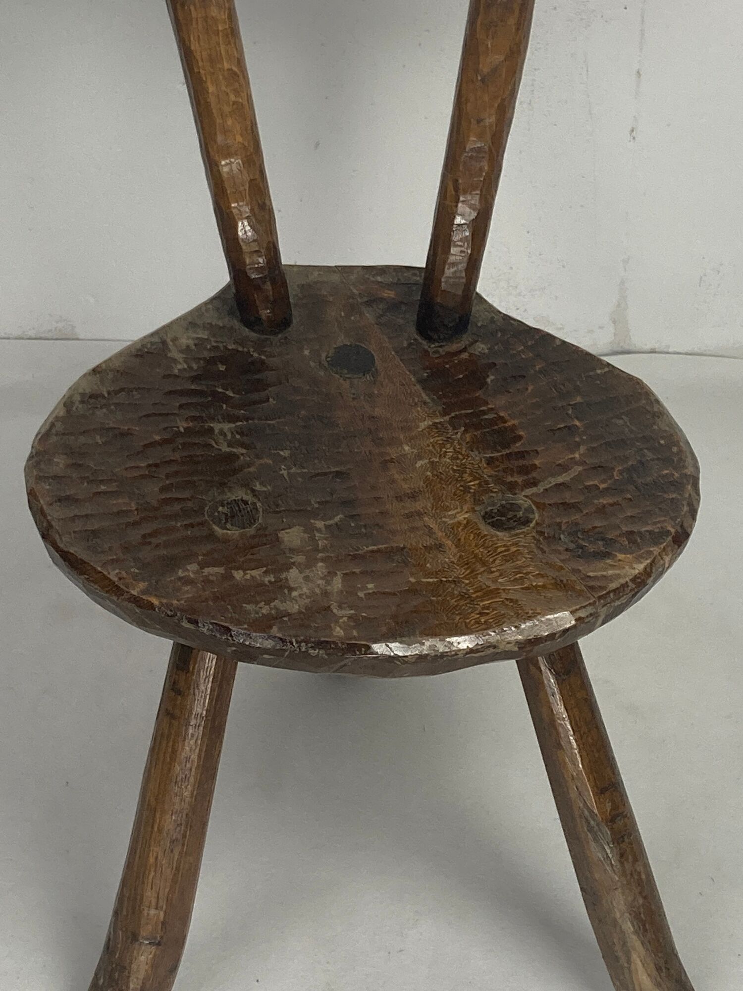Brutalist Wabi Sabi milking chair, France ca 1950