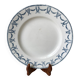 round dish in blue Iron Earth U&C Digoin Sarreguemines model Les Ternes late 19th century