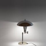 Bauhaus Chromed Desk Lamp with Adjustable Lampshade, Italy 1950s