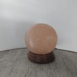 Vintage wood and alabaster ball lamp