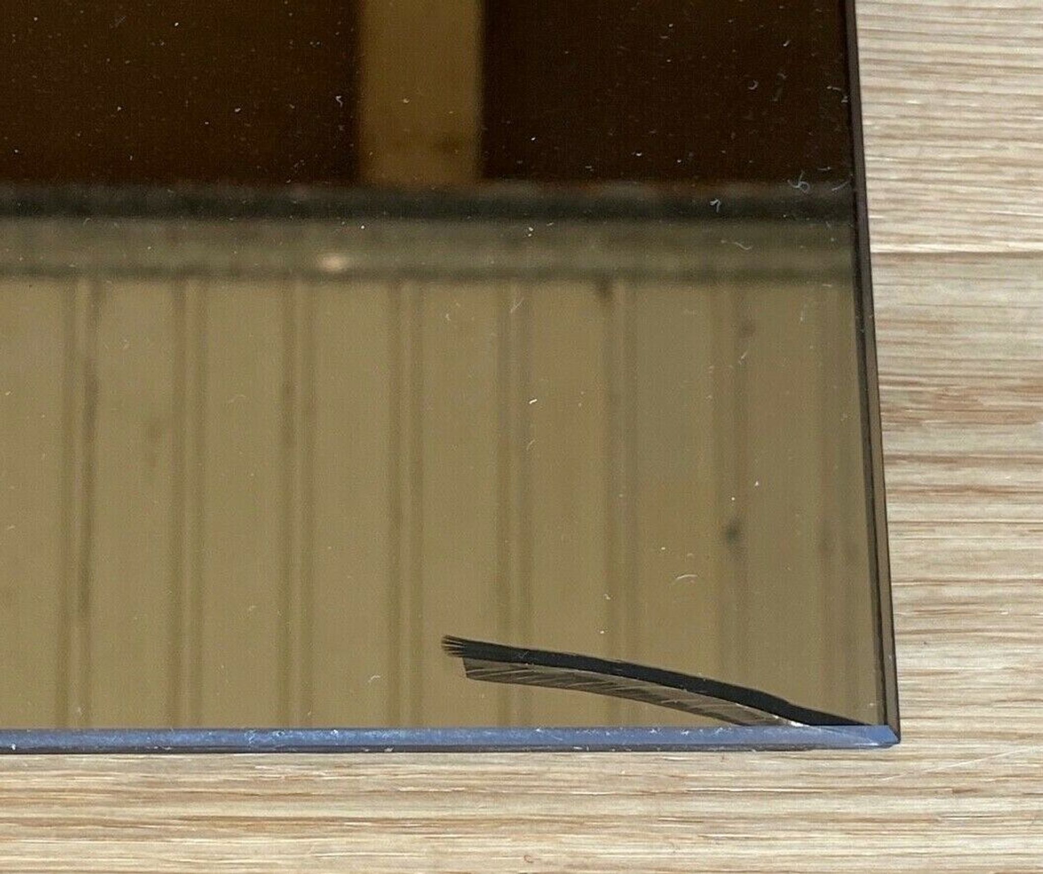 Mirror 1970 in glass smoked modernist square shape