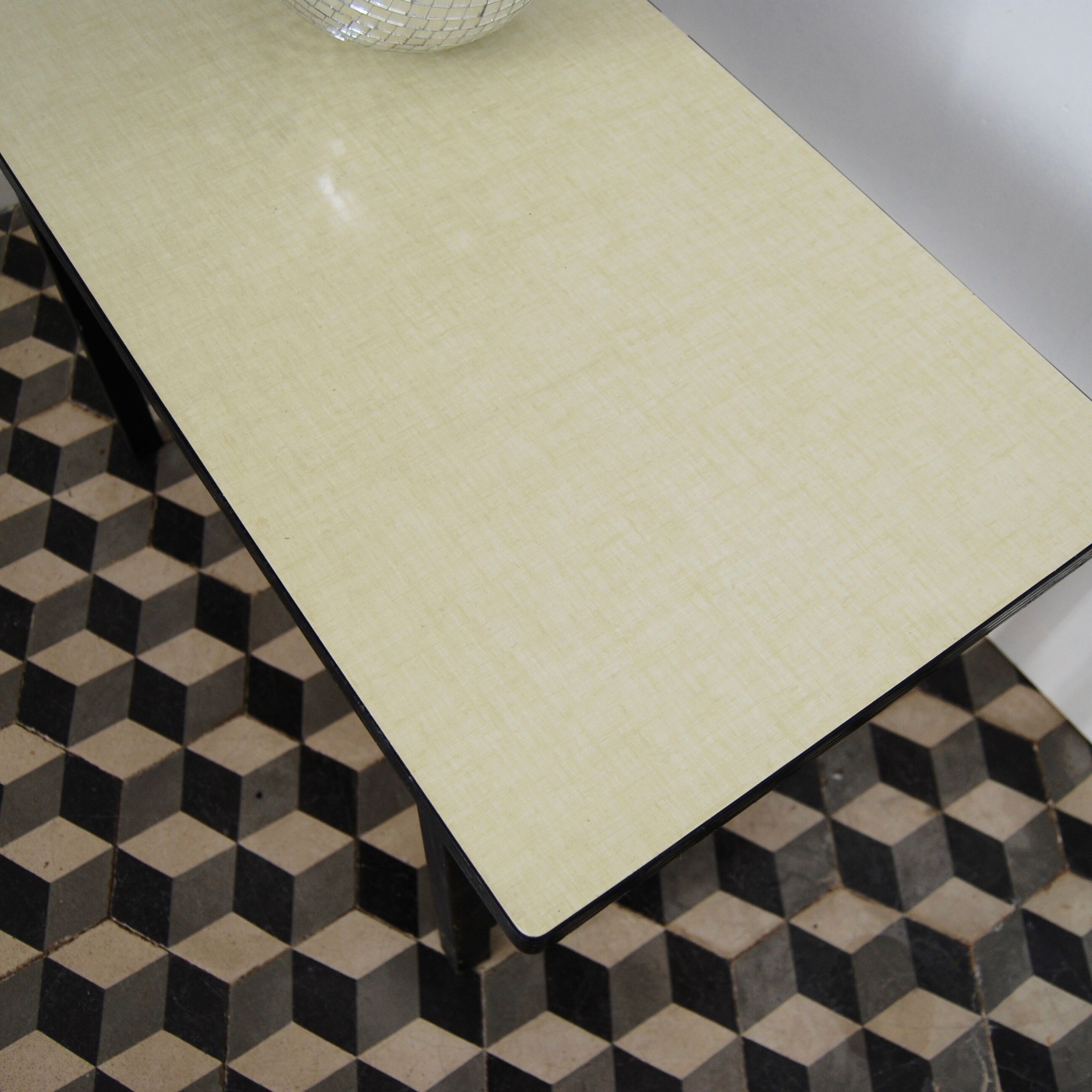 Formica and metal side table