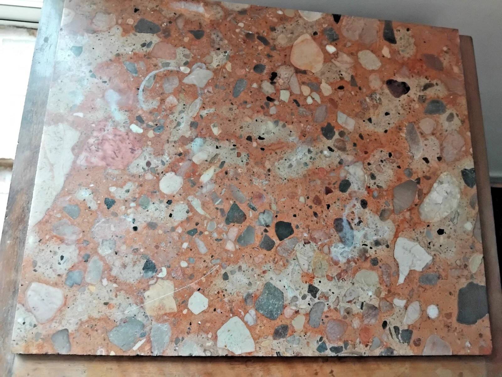 Vintage Wooden Nightstand with Marble Top