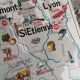 Vintage school map mdi FRANCE Corsica Massif Central