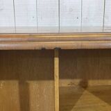 1950s English sideboard with drawers, Art Deco style, in walnut burl.