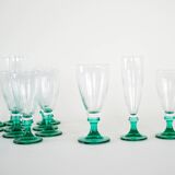 Set of wine and champagne glasses, 1970s, made in Italy