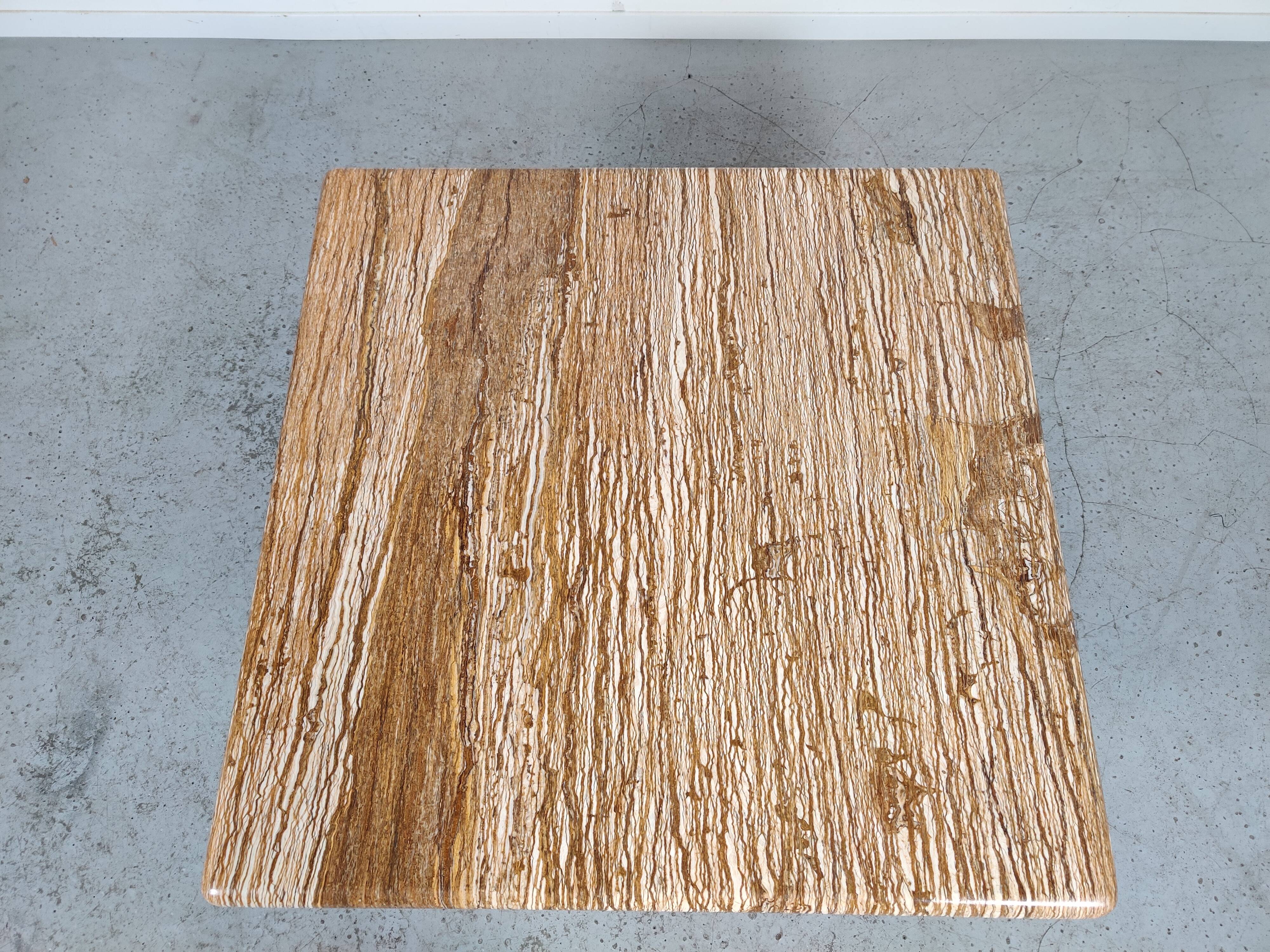 Vintage Italian travertine coffee table, 70s