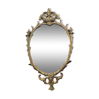 Louis XV style mirror in brass