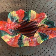 Fruit bowl in glazed ceramic stamped Vallauris, vintage 1960