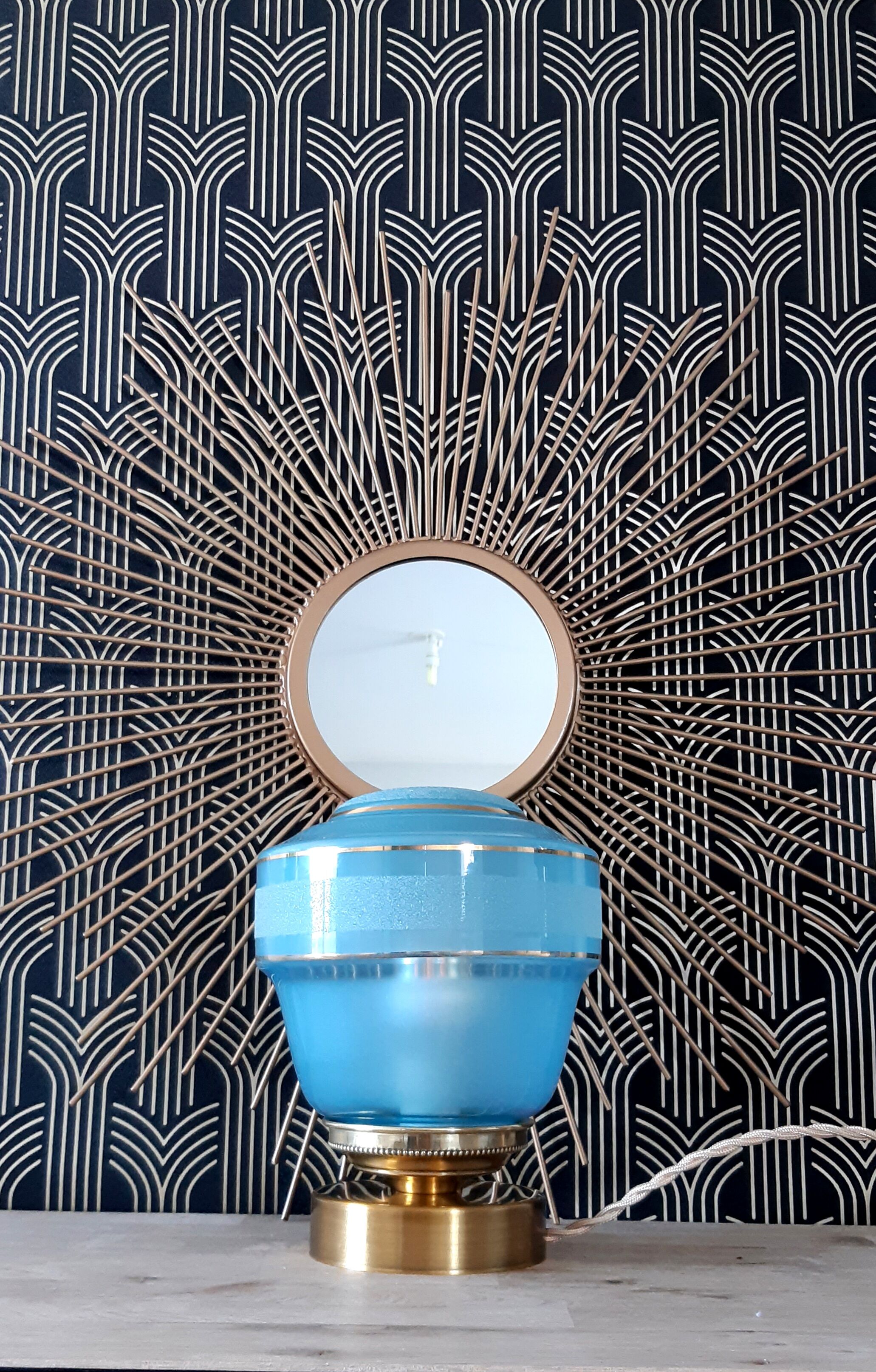 Blue vintage globe