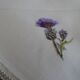 6 napkins embroidered old white cotton and flowers 43 x 43