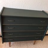 Dark green vintage dresser.