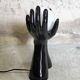 Black and white opaline hand lamp.
