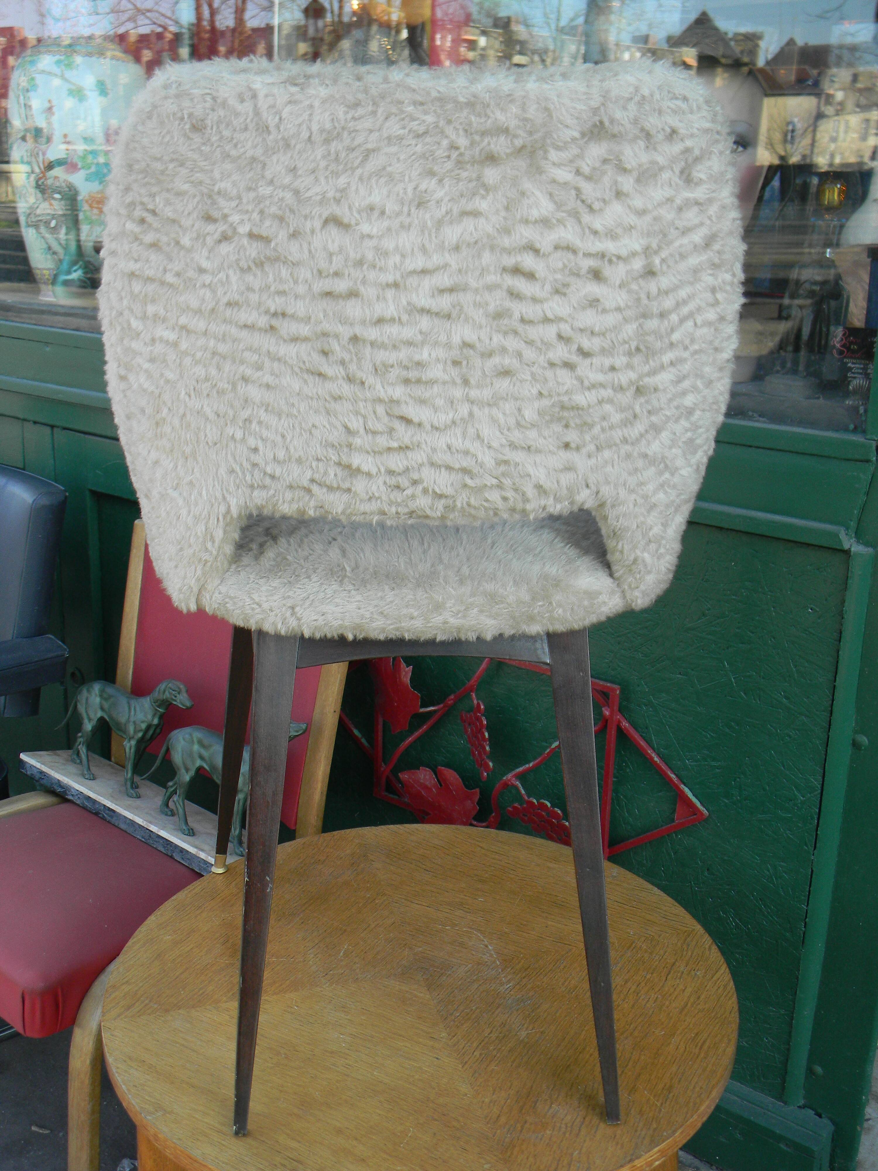 Chair Moumoute Square Feet Brass End 60s