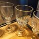 12 small twisted bistro glasses, 19th century